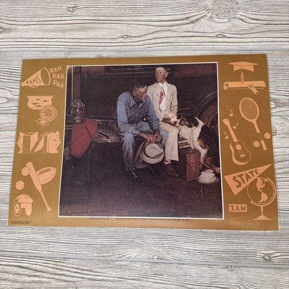 Norman Rockwell Saturday Evening Post Laminated Placemats Set Of 4 Vintage 1973 - Picture 5 of 16